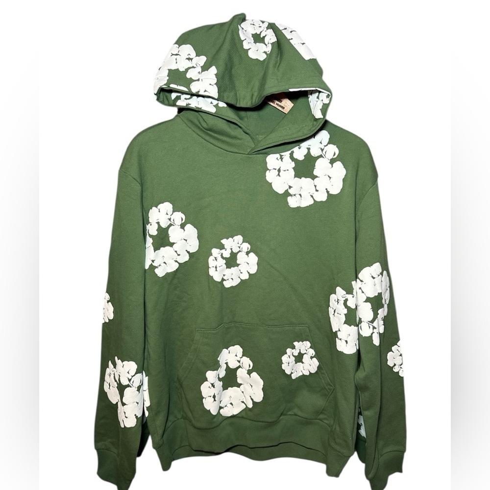 NEW! Denim Tears The Cotton Wreath Hoodie Sweatshirt Green AUTHENTIC
